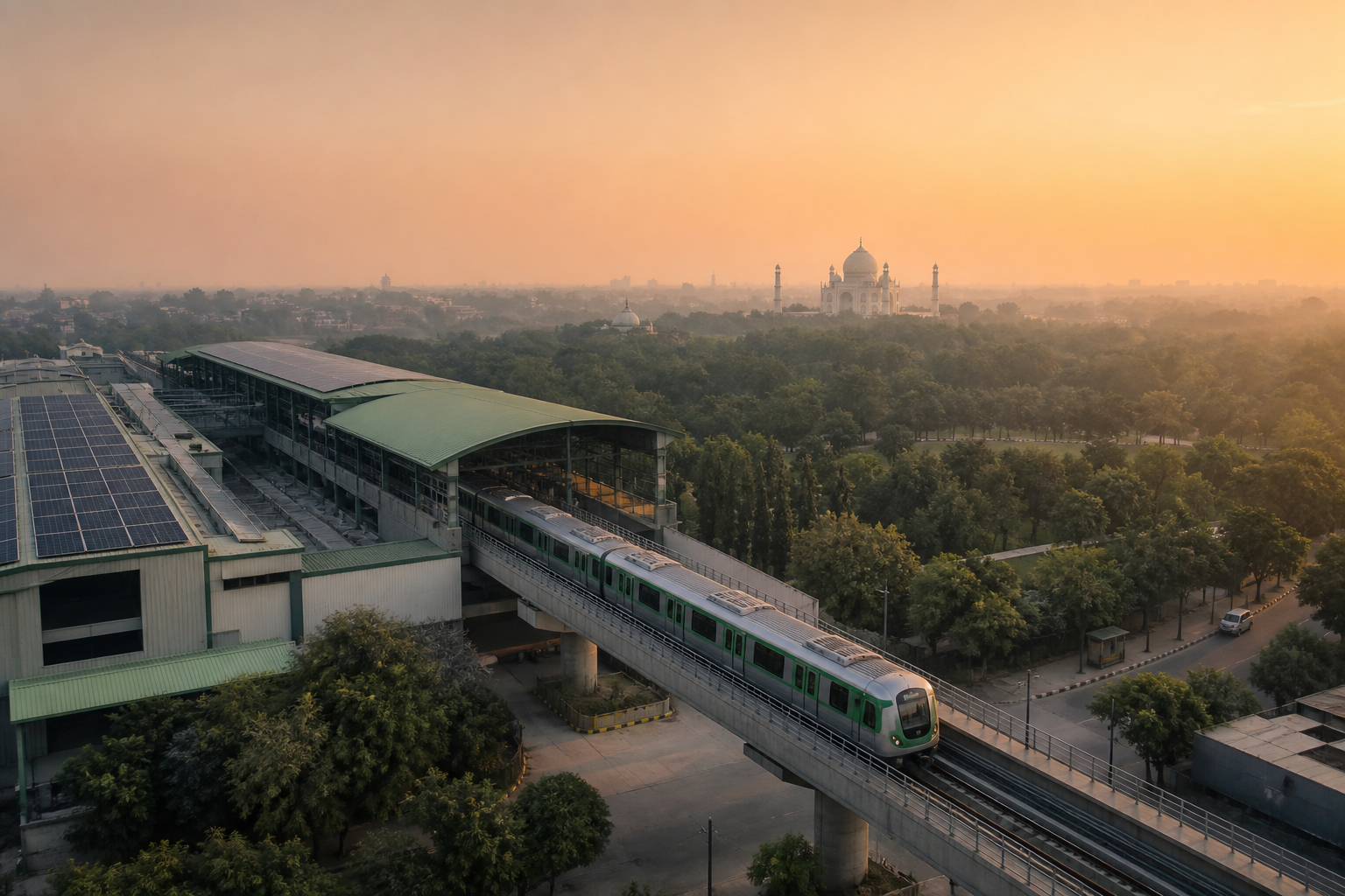 Green electric metro transport in Agra