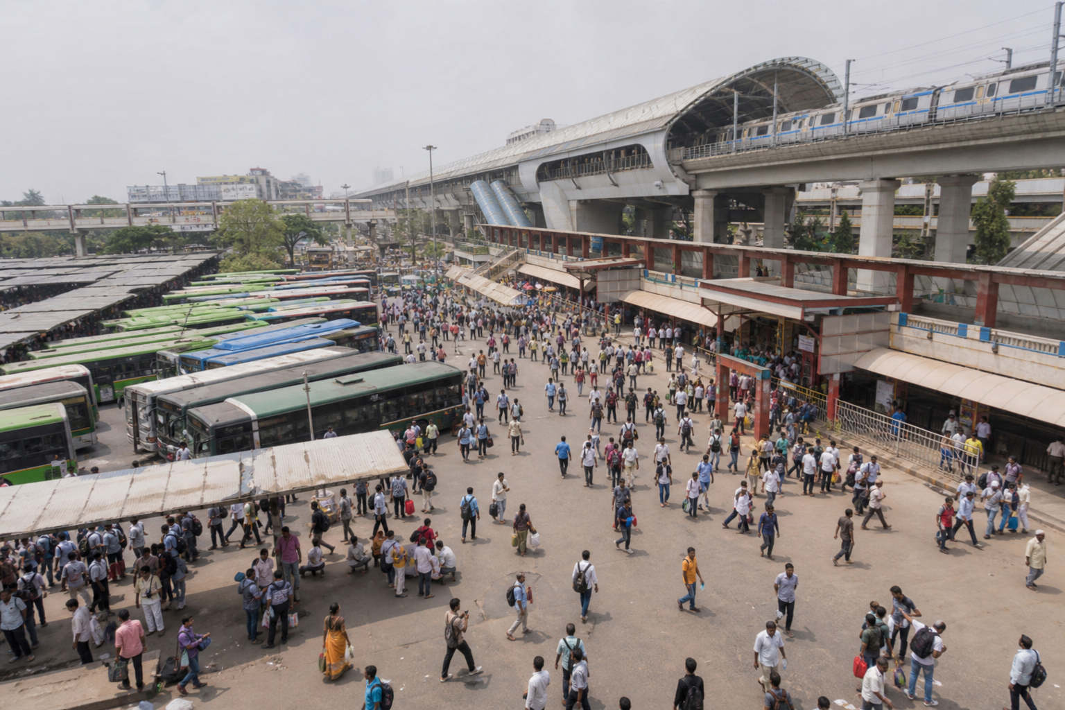 ISBT bus and metro interchange visual
